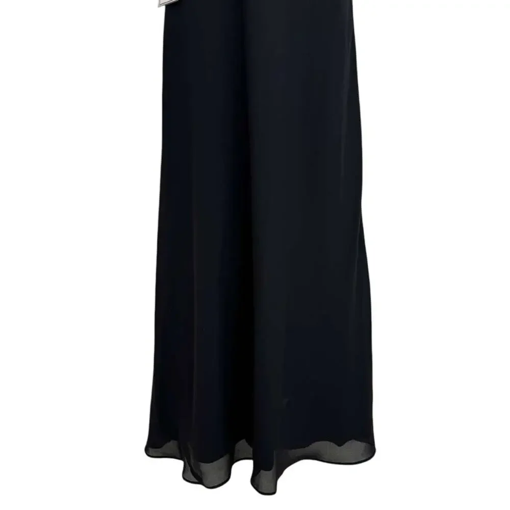 Morgan and Co USA Made 90's Vintage Deadstock Beaded NWT Prom Dress Black 5/ 6